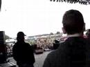 getting onto stage at girl talk summercamp 2008