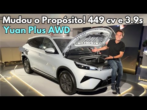 DIRIGINDO: BYD Yuan Plus MUDOU! Dobro da Potência e Tração AWD: 449 cv e 0-100 km/h em 3.9s