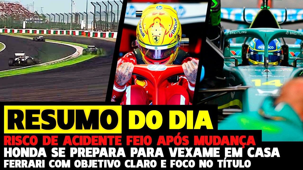 🚨RISCO DE ACIDENTE NO JAPÃO,  VEXAME DA HONDA (E MELHORIAS) E FERRARI COM NOVIDADES | FÓRMULA 1