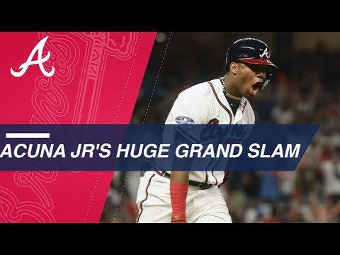 Video: Acuna youngest to hit a grand slam in the postseason
