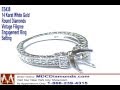 videos de 14 Karat White Gold Vintage Style Engraved Pavé-Set Engagement Ring Setting ES438 MDC NYC