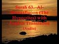 Surah 63. Al-Munaafiqoon (The Hypocrites)