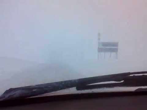 Driving in a snow storm - Hemsedal Mountain, Norway