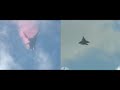Su-30 & F-22 airshow maneuvers Sync