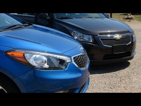 2014 KIA Forte Sedan vs Chevy Cruze Diesel 0-60 MPH Mashup Review 2014 KIA Forte Sedan vs Chevy Cruze Diesel 0-60 MPH Mashup Review