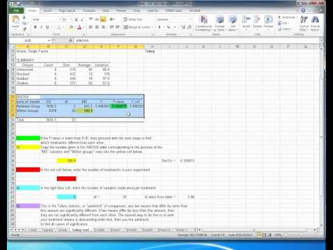 how to perform tukey test in excel