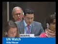 UN Watch's Hillel Neuer Confronts 9/11 Conspiracy Theorist