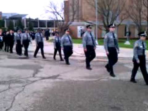 walking procession following Officer Zapata's memorial service