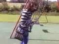 anniee stukk inn a baby swing