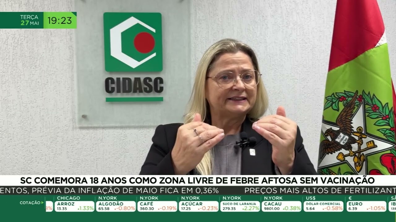 SC comemora 18 anos como zona livre de febre aftosa sem vacinação