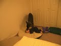 One year old steals dobermans bed