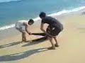 Qyd almost thrown in the sea by her bandmatez.=)