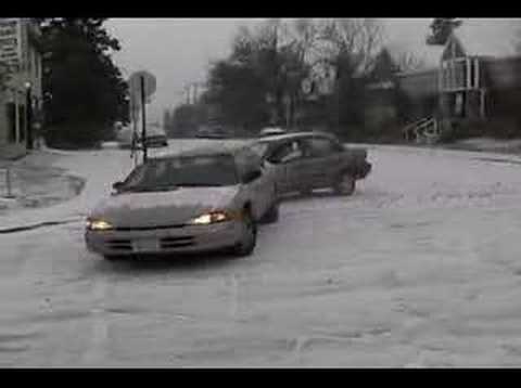 Icy - Slippery road in Duluth, MN. 2003.