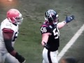 Houston Texans player Brian Cushing gets headbutted head split open VS Cleveland Browns