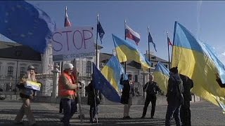 Slovaklar Rusya'yı protesto etti