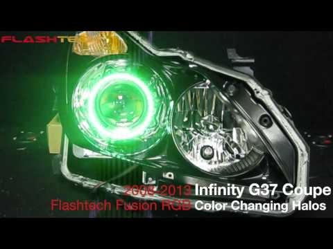 Infiniti G37 Coupe Flashtech V.3 Fusion Colorshift LED HALO HEADLIGHT KIT 2008-2013