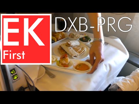 Emirates - This is a video report covering a trip from Dubai to Prague in Emirates First Class on the Boeing 777-300 Skycruiser cabin. Read the written report on FlyerT...