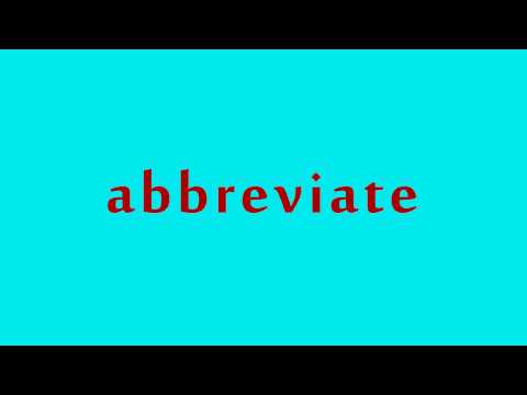 how to properly abbreviate
