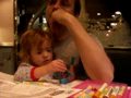 Maggie and Andy at breakfast on the train