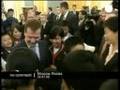 Russian President Dmitry Medvedev meets children from China