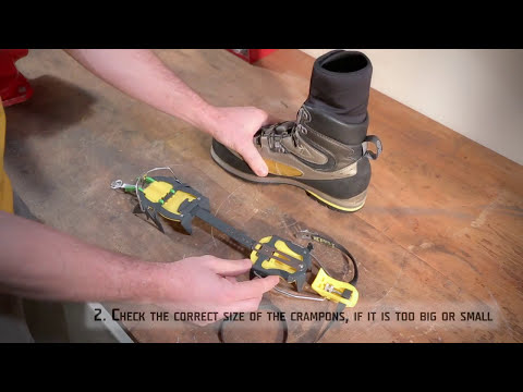 how to fasten crampons