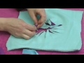 No Sew Fleece Ponchos : Tying Neckline Trim for a Reversible Poncho