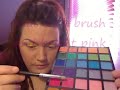 bright summer yellowgreen + pink makeup tutorial