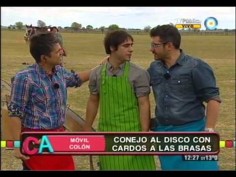 Conejo al disco con cardos a las brasas