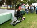 man playing guitar with feet
