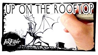 Up on the Rooftop... INKTOBER #4 Timelapse Drawing