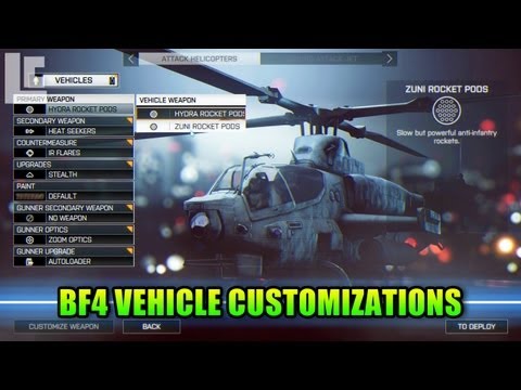 Battlefield - Hey guys. Lets take a look at the new vehicle customization menu in BF4. LevelCap's Computer Hardware: http://astore.amazon.com/leve0f-20 Get a LevelCap t-sh...