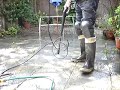 Jetwashing in wellington boots Jetwashing in wellington boots