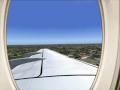 FS2004 Fokker F100 wingview landing at Brussels South-Stego