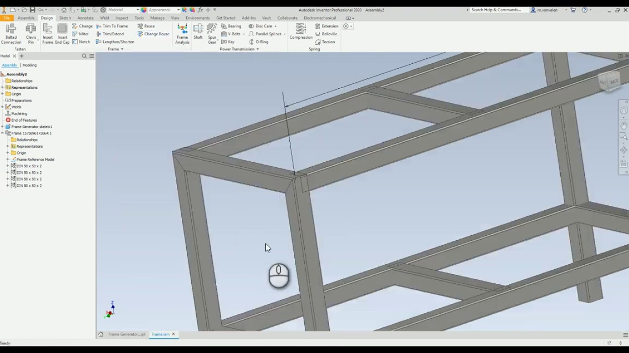 Frame Generator Inventor 2020 2 | Nieuwe selectiemogelijkheid