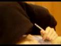 Ernica studying at mos burger