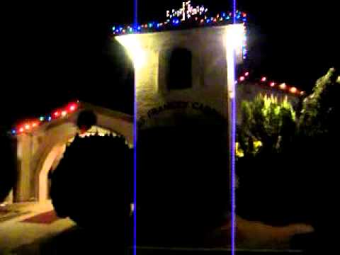 The Decorated Christmas Lights of St. Francis Cabrini Catholic Church in Camp Verde, Arizona.MP4