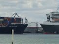Container Ship CMA CGM Verdi passing QM2 2005