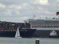 Container Ship CMA CGM Verdi passing QM2 2005