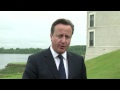 le premier ministre britannique david cameron, h�te du sommet du g8, pr�sente l'agenda politique des discussions. dur�e 00:49.