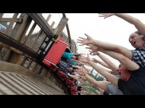 roller coaster - 0:45 - Blue side POV - 4:06 - Red Side POV - Follow us on Twitter http://www.twitter.com/themeparkreview and Facebook http://www.facebook.com/themeparkreview...