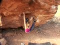 Colette McInerney bouldering at Mo\