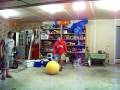 Hit with large volleyball