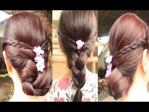 hairstyle - See the finished look on my blog: http://allthatmakeup1.blogspot.com/2013/02/quick-braided-ponytail-to-easy-elegant.html I dyed my grandma's hair in dark ash...