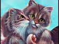 Whimsical kitty cat paintings by texas artist l. risor