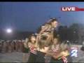 Cheerleader stunt goes WRONG!