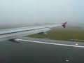 A 320 Wizzair Luton to Katowice take off in the fog