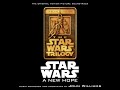 the battle of yavin consists of three sections. the first, launch from the fourth moon, begins with soaring strings and leads into a militaristic procession of horns, strings, and percussion accompanying the rebel x-wing and y-wing snub fighters as they lift off from the base. the score's final statement of the death star motif is heard as the fighters pass through the battle station's magnetic field. a crescendo is reached, and x-wings draw fire takes over with a trumpet fanfare of ben's theme which leads into a rhythmic rendition of same. a short sequence with vader features his theme. the trumpets return to dominate a section that williams calls 