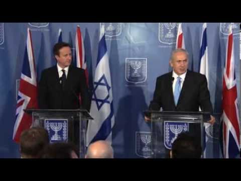 Netanyahu - ראש הממשלה בנימין נתניהו וראש הממשלה הבריטי דיוויד קמרון במסיבת עיתונאים משותפת. Prime Minister Benjamin Netanyahu and British Prime Minister David Cameron a...