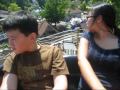 Christine & Aidan ride on Ravine Flyer II at Waldameer