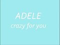 Crazy For You - Adele